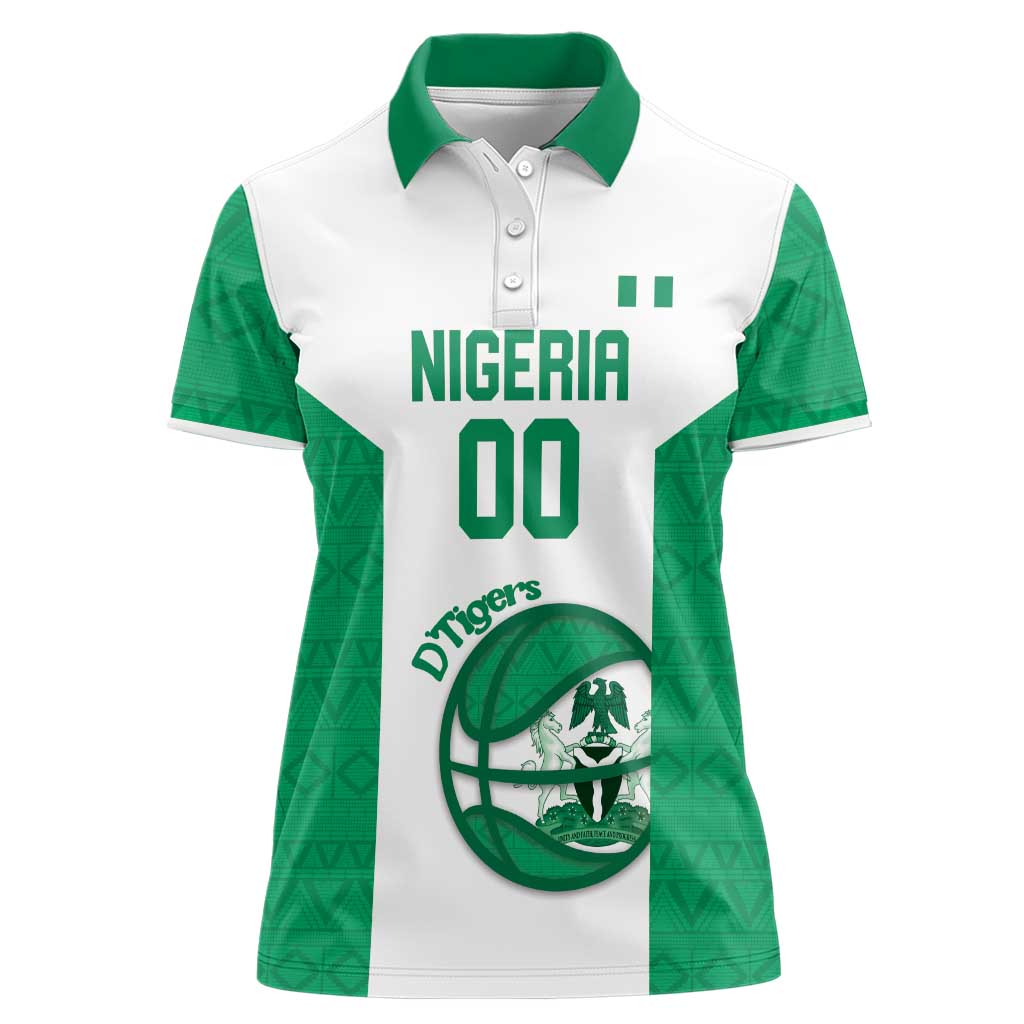 Nigeria Basketball Custom Women Polo Shirt Come On Tigers - Wonder Print Shop