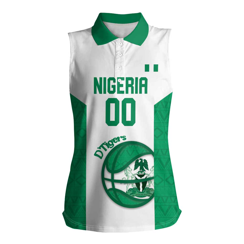 Nigeria Basketball Custom Women Sleeveless Polo Shirt Come On Tigers - Wonder Print Shop