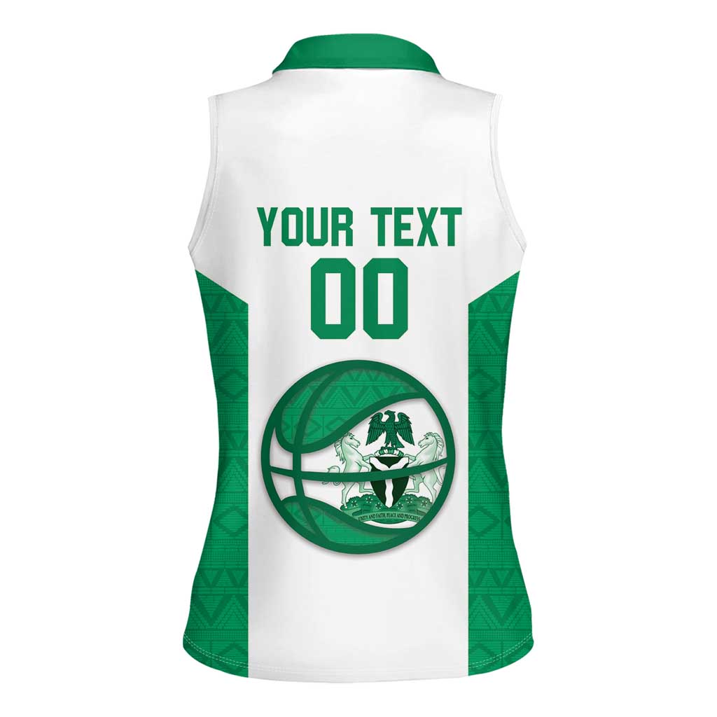Nigeria Basketball Custom Women Sleeveless Polo Shirt Come On Tigers - Wonder Print Shop