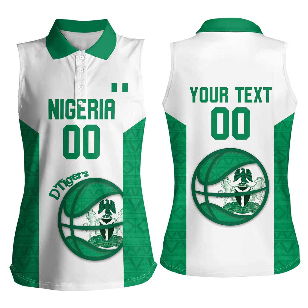 Nigeria Basketball Custom Women Sleeveless Polo Shirt Come On Tigers - Wonder Print Shop