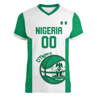 Nigeria Basketball Custom Women V-Neck T-Shirt Come On Tigers - Wonder Print Shop