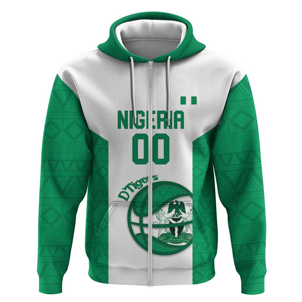 Nigeria Basketball Custom Zip Hoodie Come On Tigers - Wonder Print Shop