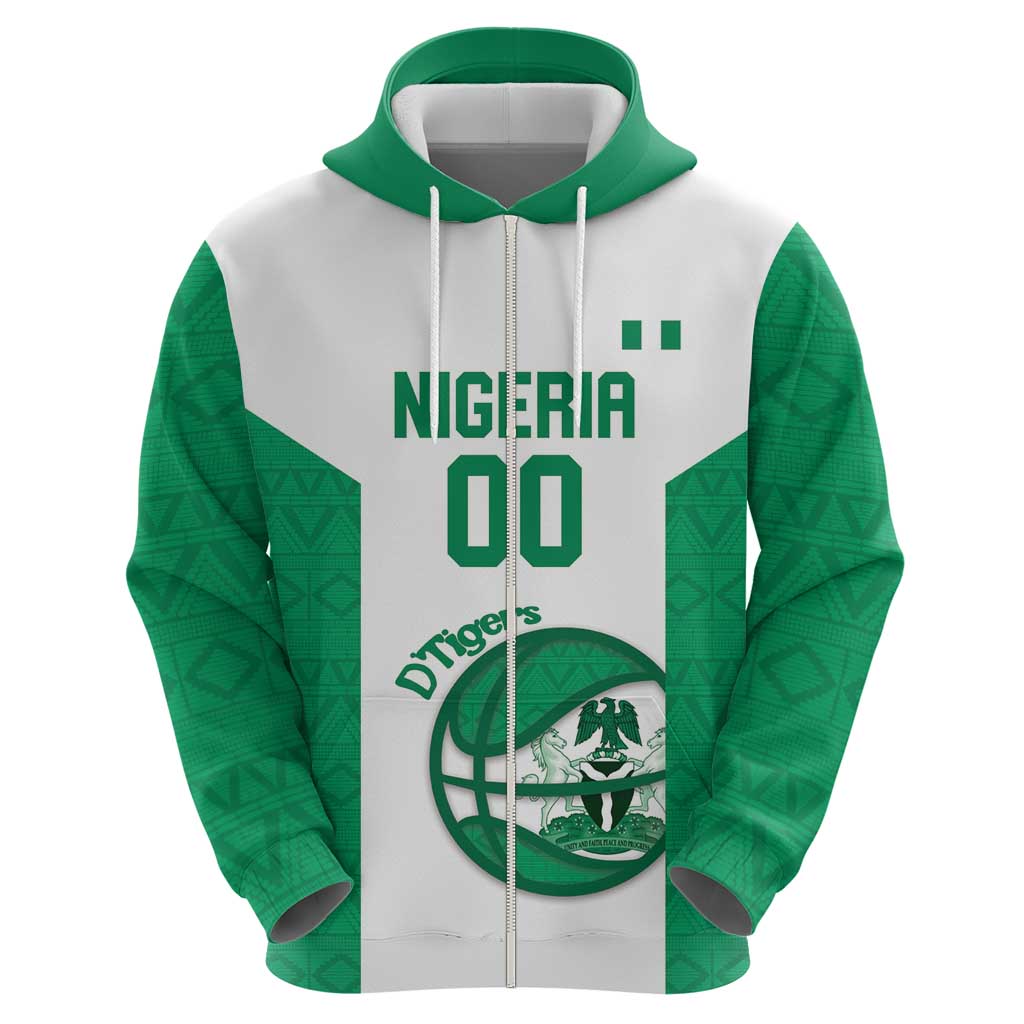 Nigeria Basketball Custom Zip Hoodie Come On Tigers - Wonder Print Shop