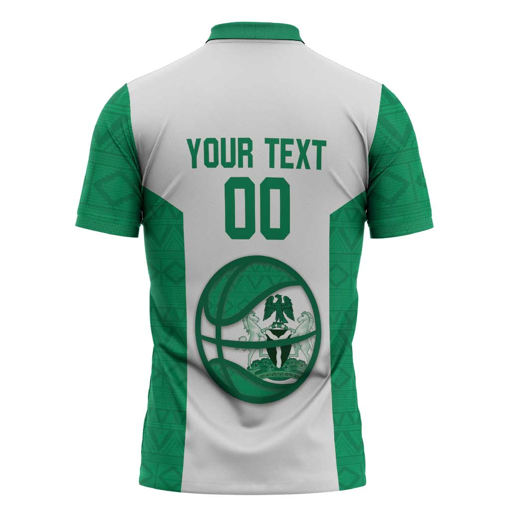 Nigeria Basketball Custom Zipper Polo Shirt Come On Tigers - Wonder Print Shop