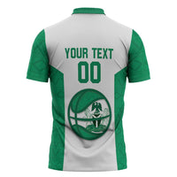 Nigeria Basketball Custom Zipper Polo Shirt Come On Tigers - Wonder Print Shop