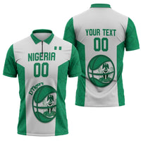 Nigeria Basketball Custom Zipper Polo Shirt Come On Tigers - Wonder Print Shop