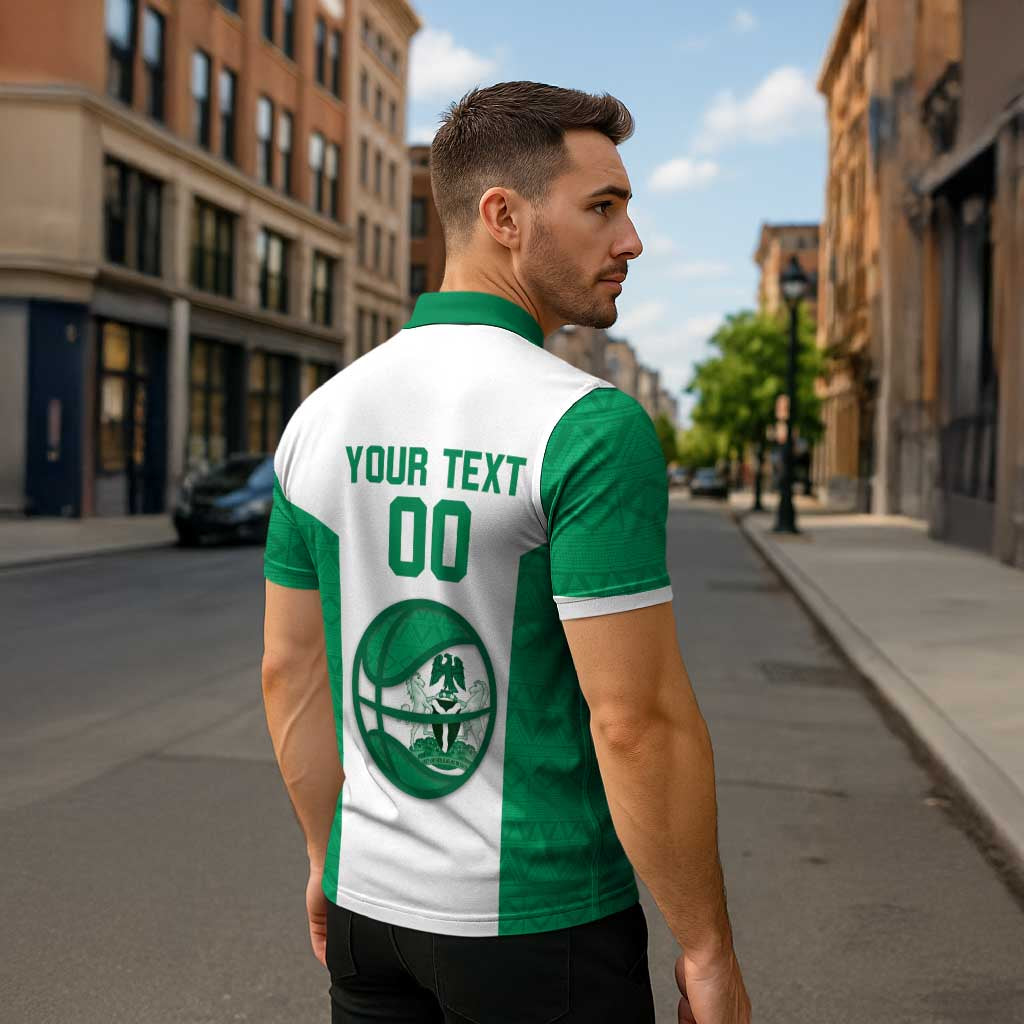 Nigeria Basketball Custom Zipper Polo Shirt Come On Tigers - Wonder Print Shop