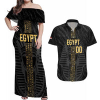 Egypt Basketball Custom Couples Matching Off Shoulder Maxi Dress and Hawaiian Shirt Come On Pharaohs - Wonder Print Shop