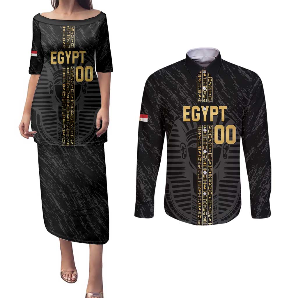 Egypt Basketball Custom Couples Matching Puletasi and Long Sleeve Button Shirt Come On Pharaohs - Wonder Print Shop