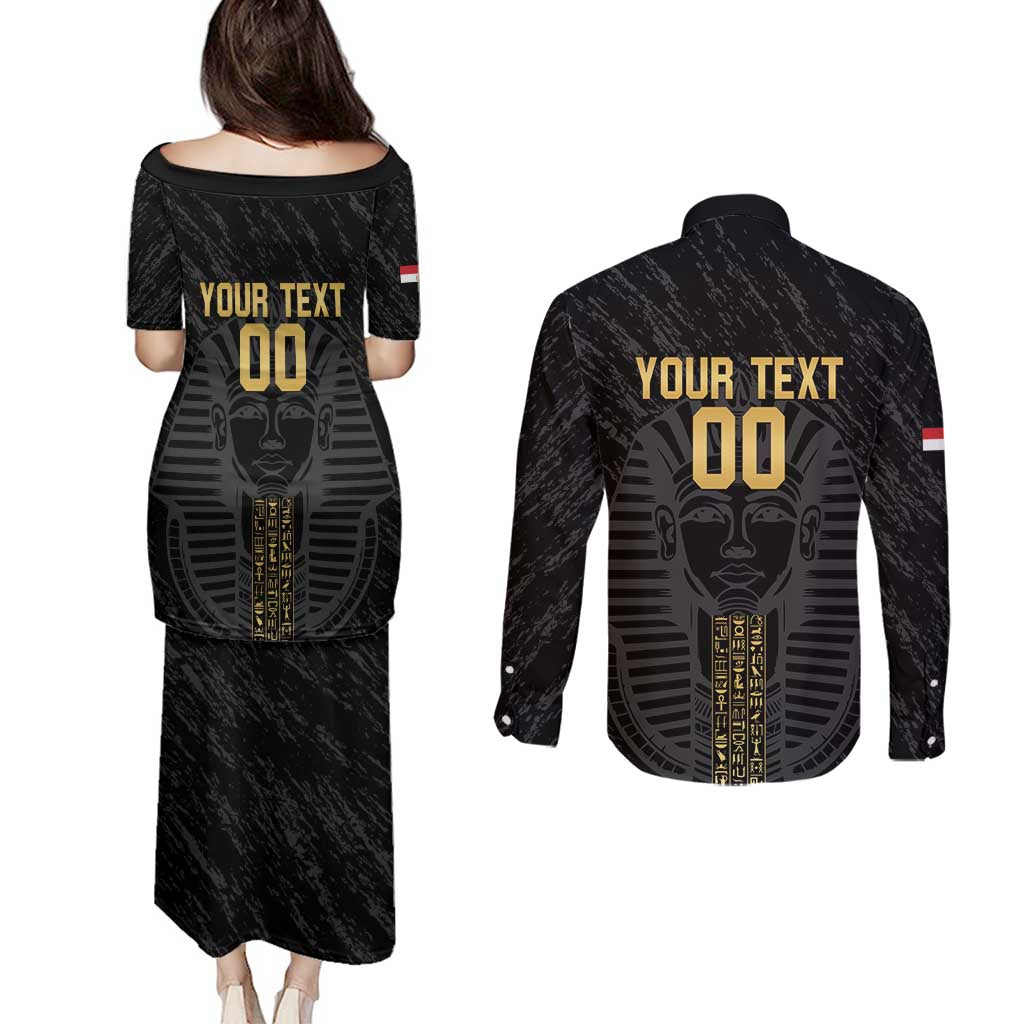 Egypt Basketball Custom Couples Matching Puletasi and Long Sleeve Button Shirt Come On Pharaohs - Wonder Print Shop