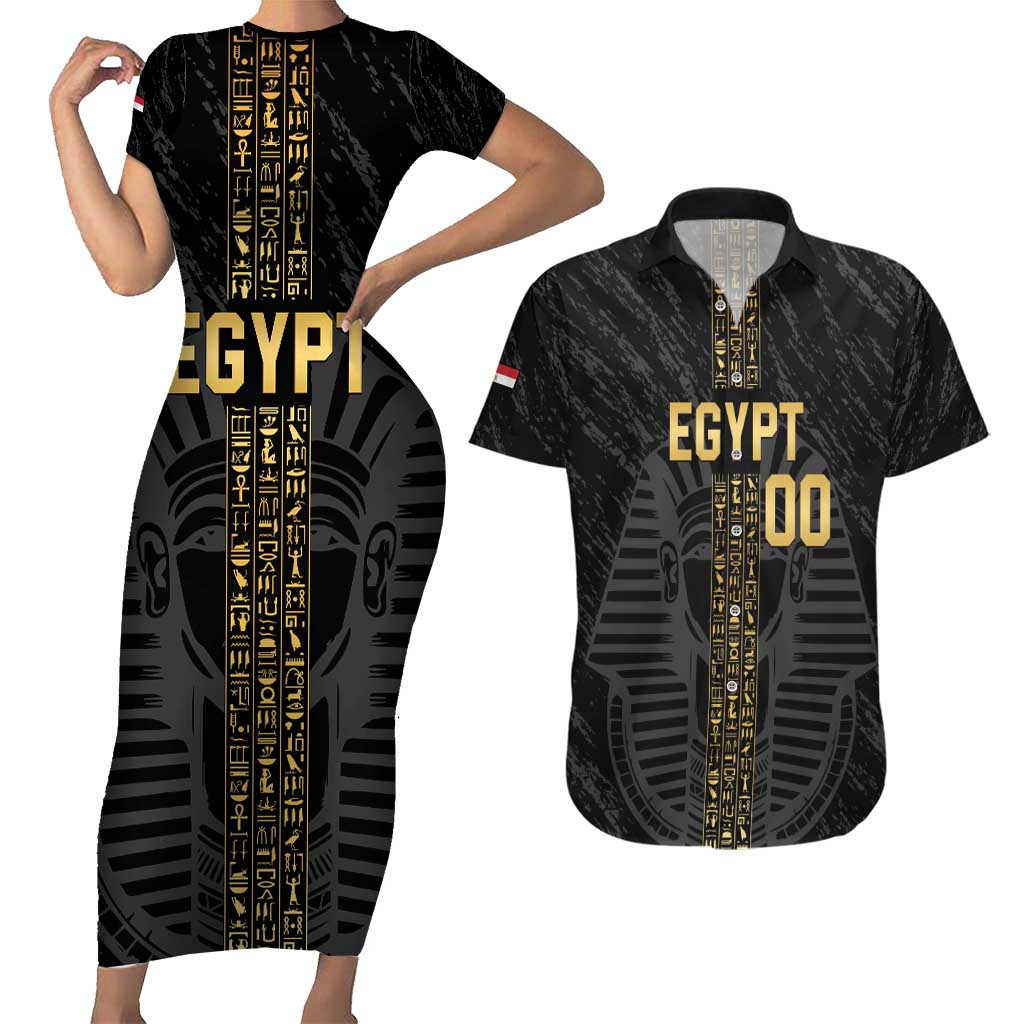 Egypt Basketball Custom Couples Matching Short Sleeve Bodycon Dress and Hawaiian Shirt Come On Pharaohs - Wonder Print Shop