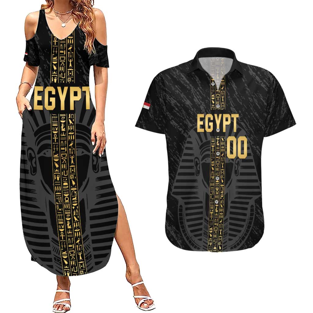 Egypt Basketball Custom Couples Matching Summer Maxi Dress and Hawaiian Shirt Come On Pharaohs - Wonder Print Shop