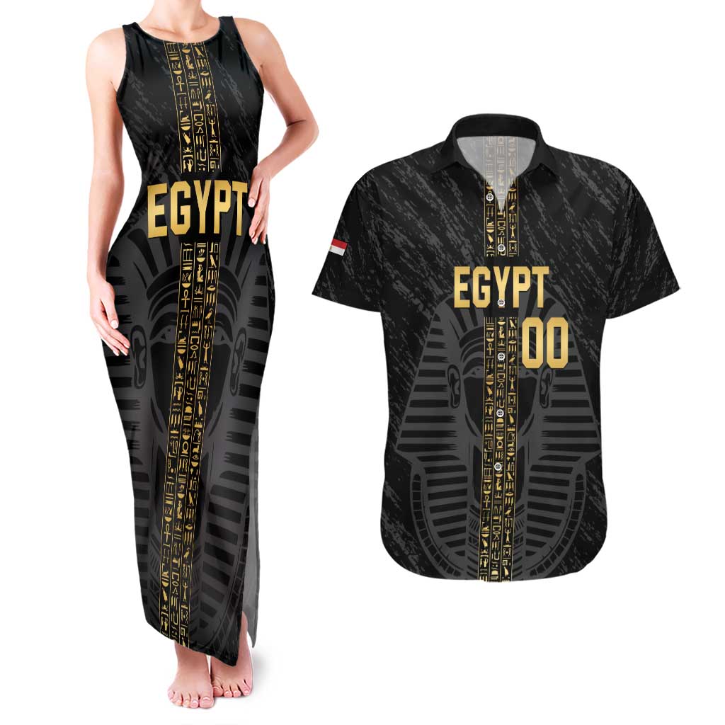 Egypt Basketball Custom Couples Matching Tank Maxi Dress and Hawaiian Shirt Come On Pharaohs - Wonder Print Shop