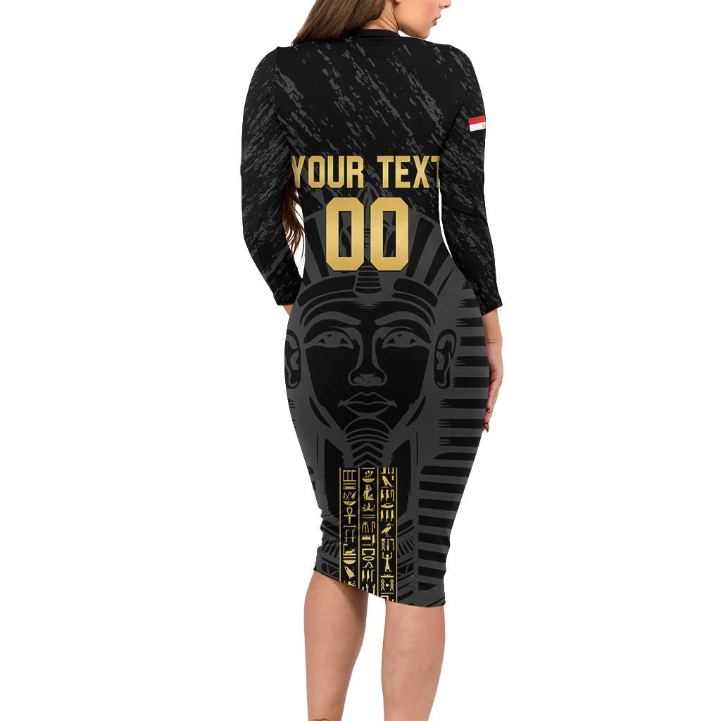 Egypt Basketball Custom Family Matching Long Sleeve Bodycon Dress and Hawaiian Shirt Come On Pharaohs - Wonder Print Shop