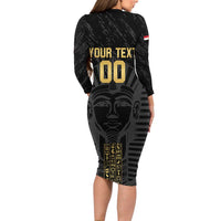 Egypt Basketball Custom Family Matching Long Sleeve Bodycon Dress and Hawaiian Shirt Come On Pharaohs - Wonder Print Shop