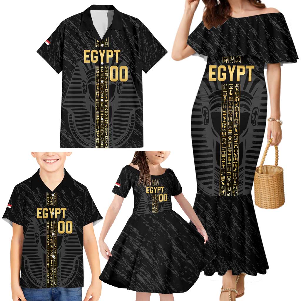 Egypt Basketball Custom Family Matching Mermaid Dress and Hawaiian Shirt Come On Pharaohs - Wonder Print Shop