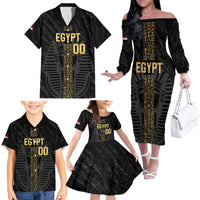 Egypt Basketball Custom Family Matching Off The Shoulder Long Sleeve Dress and Hawaiian Shirt Come On Pharaohs - Wonder Print Shop