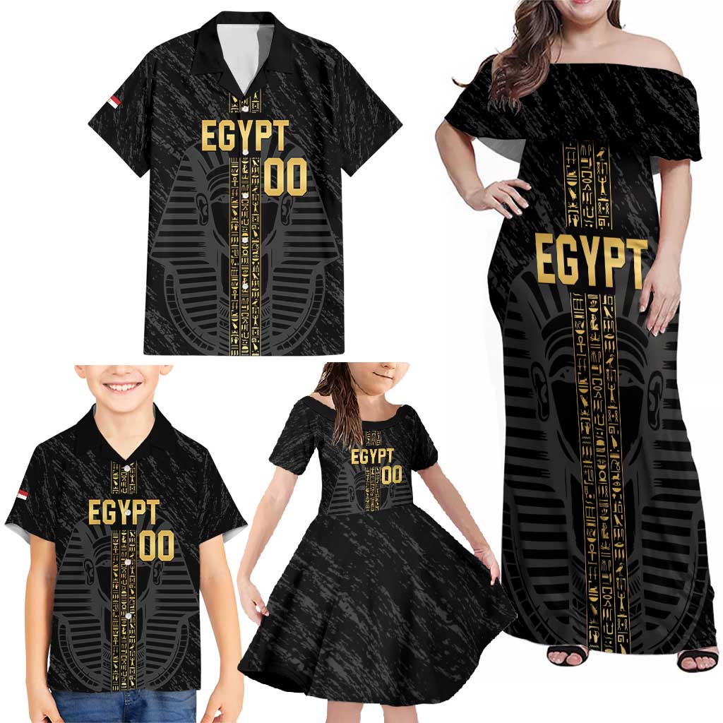 Egypt Basketball Custom Family Matching Off Shoulder Maxi Dress and Hawaiian Shirt Come On Pharaohs - Wonder Print Shop