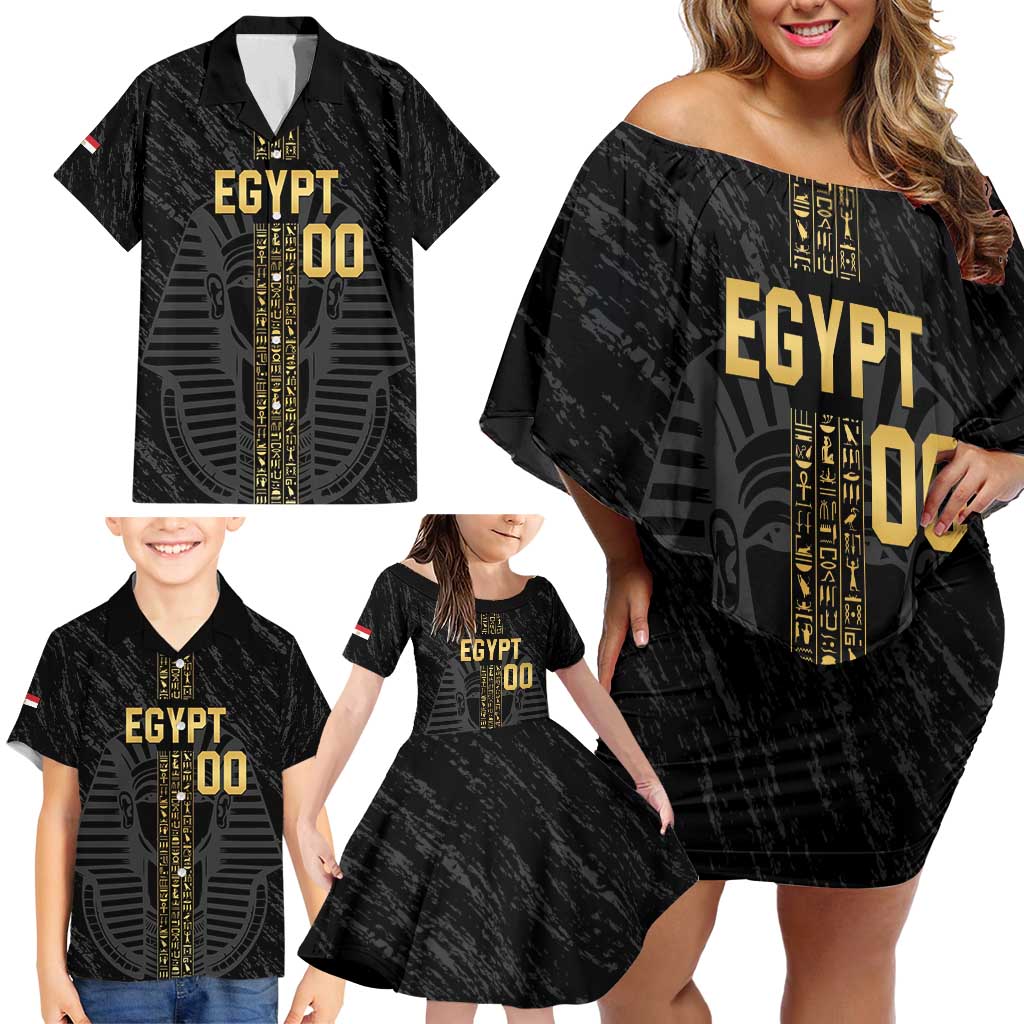 Egypt Basketball Custom Family Matching Off Shoulder Short Dress and Hawaiian Shirt Come On Pharaohs - Wonder Print Shop