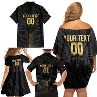 Egypt Basketball Custom Family Matching Off Shoulder Short Dress and Hawaiian Shirt Come On Pharaohs - Wonder Print Shop