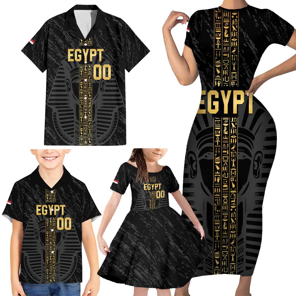 Egypt Basketball Custom Family Matching Short Sleeve Bodycon Dress and Hawaiian Shirt Come On Pharaohs - Wonder Print Shop