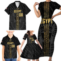 Egypt Basketball Custom Family Matching Short Sleeve Bodycon Dress and Hawaiian Shirt Come On Pharaohs - Wonder Print Shop
