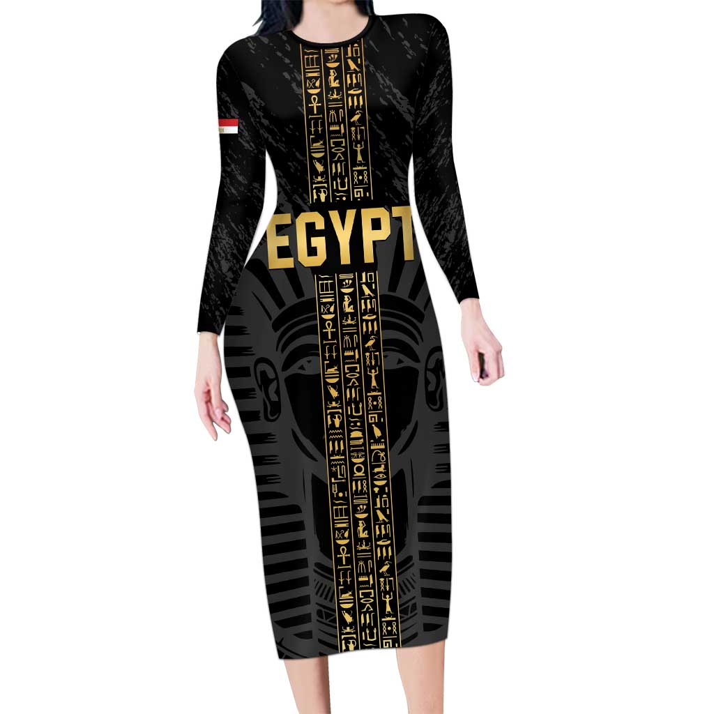 Egypt Basketball Custom Long Sleeve Bodycon Dress Come On Pharaohs - Wonder Print Shop