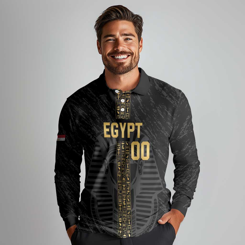 Egypt Basketball Custom Long Sleeve Polo Shirt Come On Pharaohs - Wonder Print Shop