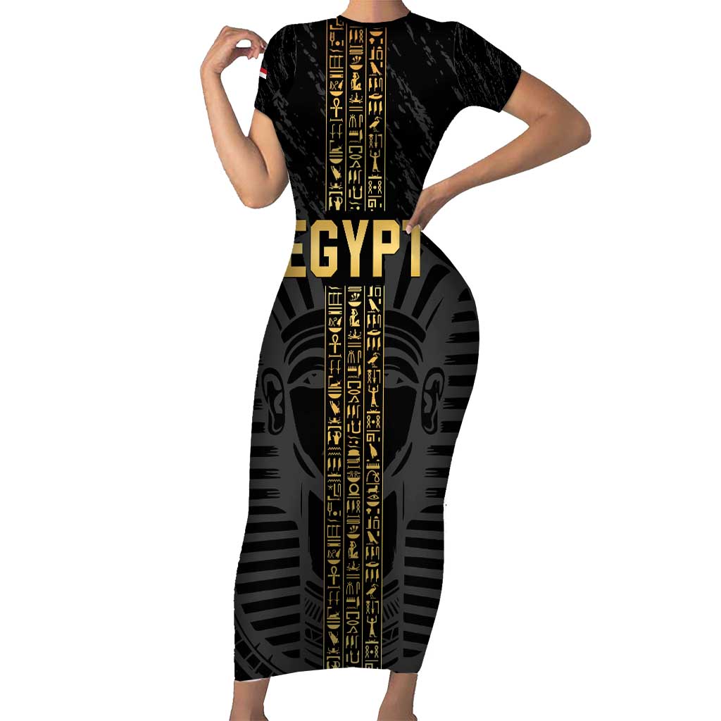 Egypt Basketball Custom Short Sleeve Bodycon Dress Come On Pharaohs - Wonder Print Shop
