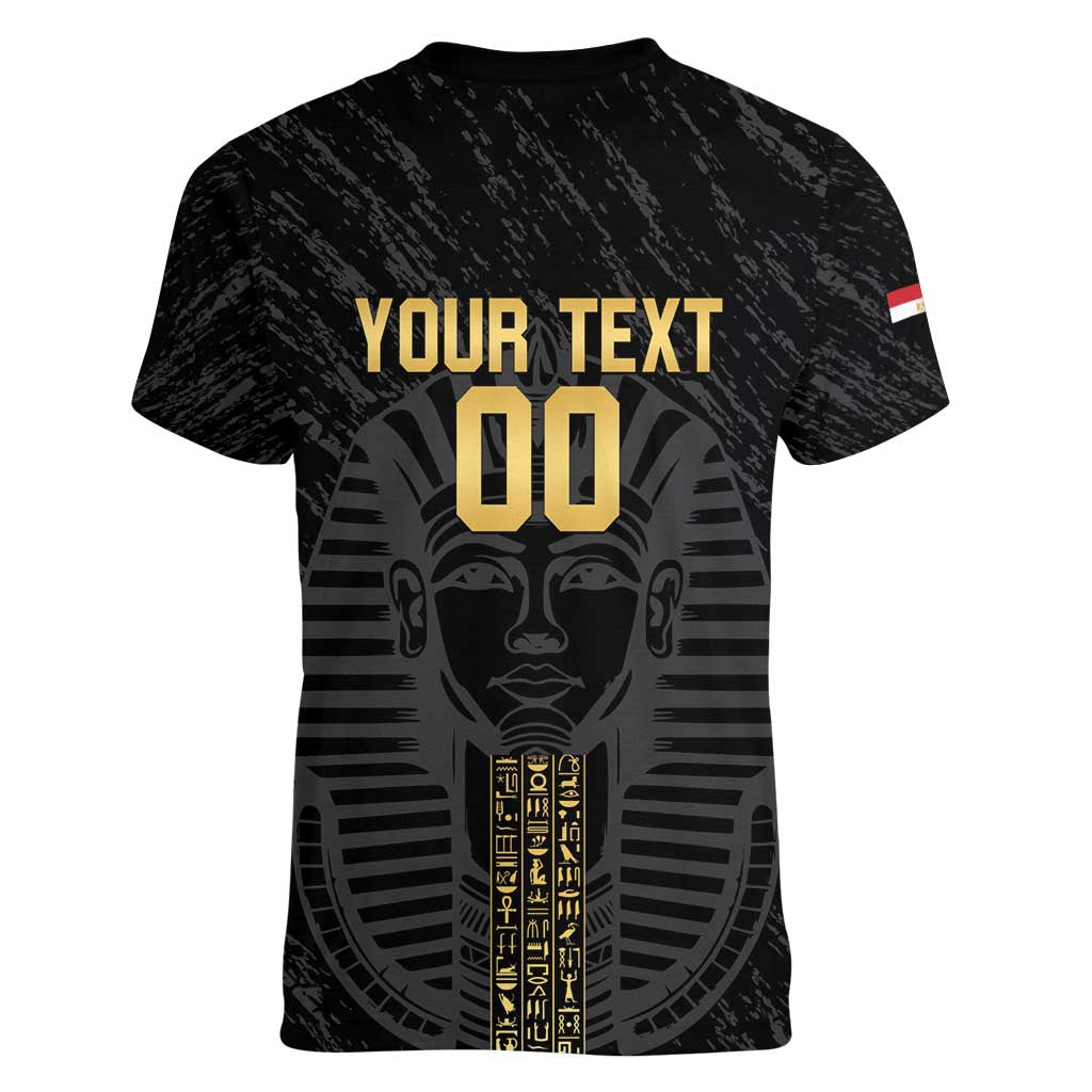 Egypt Basketball Custom Women V-Neck T-Shirt Come On Pharaohs - Wonder Print Shop