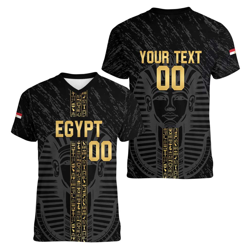 Egypt Basketball Custom Women V-Neck T-Shirt Come On Pharaohs - Wonder Print Shop