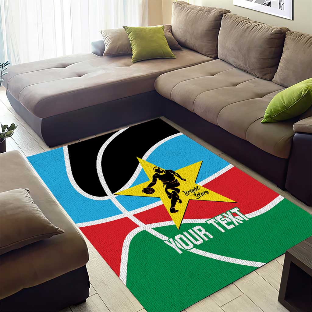 South Sudan Basketball Custom Area Rug Come On Bright Stars - Wonder Print Shop