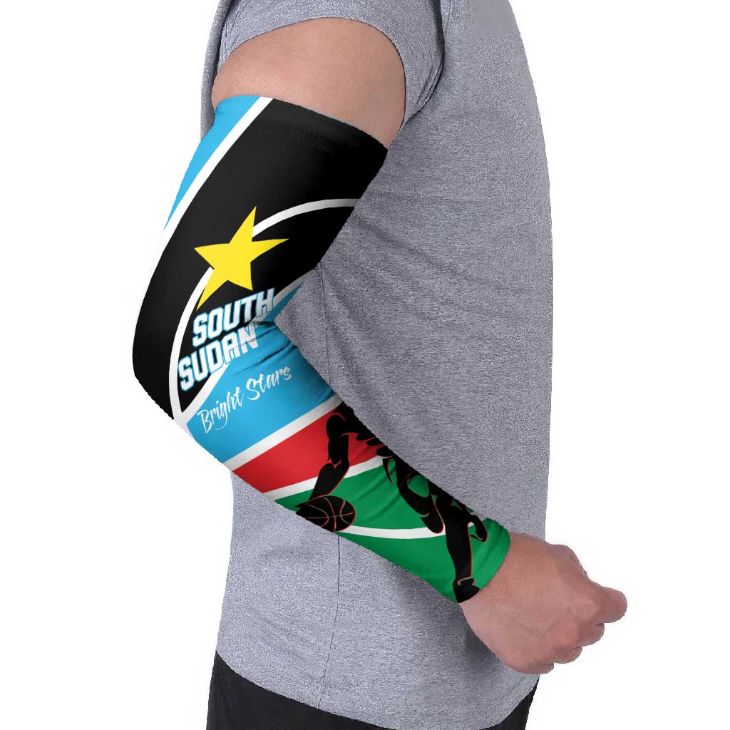 South Sudan Basketball Custom Arm Sleeves Come On Bright Stars - Wonder Print Shop