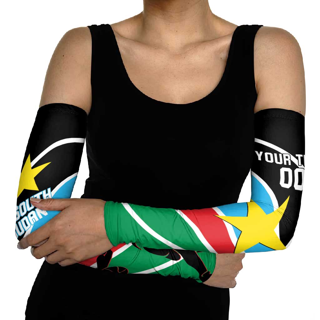 South Sudan Basketball Custom Arm Sleeves Come On Bright Stars - Wonder Print Shop
