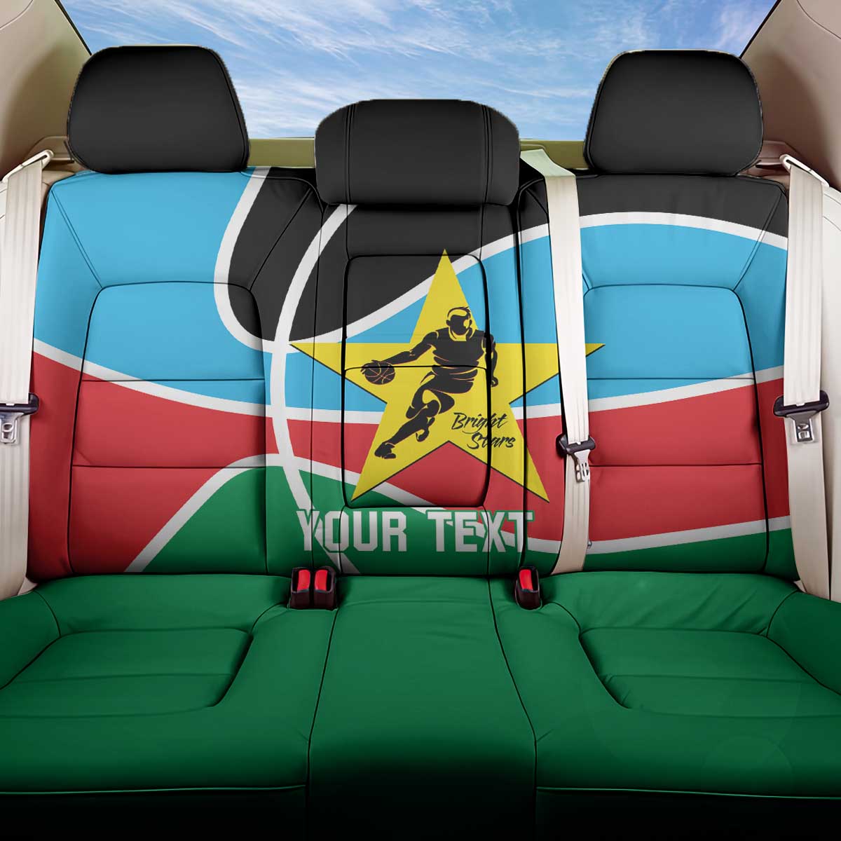 South Sudan Basketball Custom Back Car Seat Cover Come On Bright Stars - Wonder Print Shop