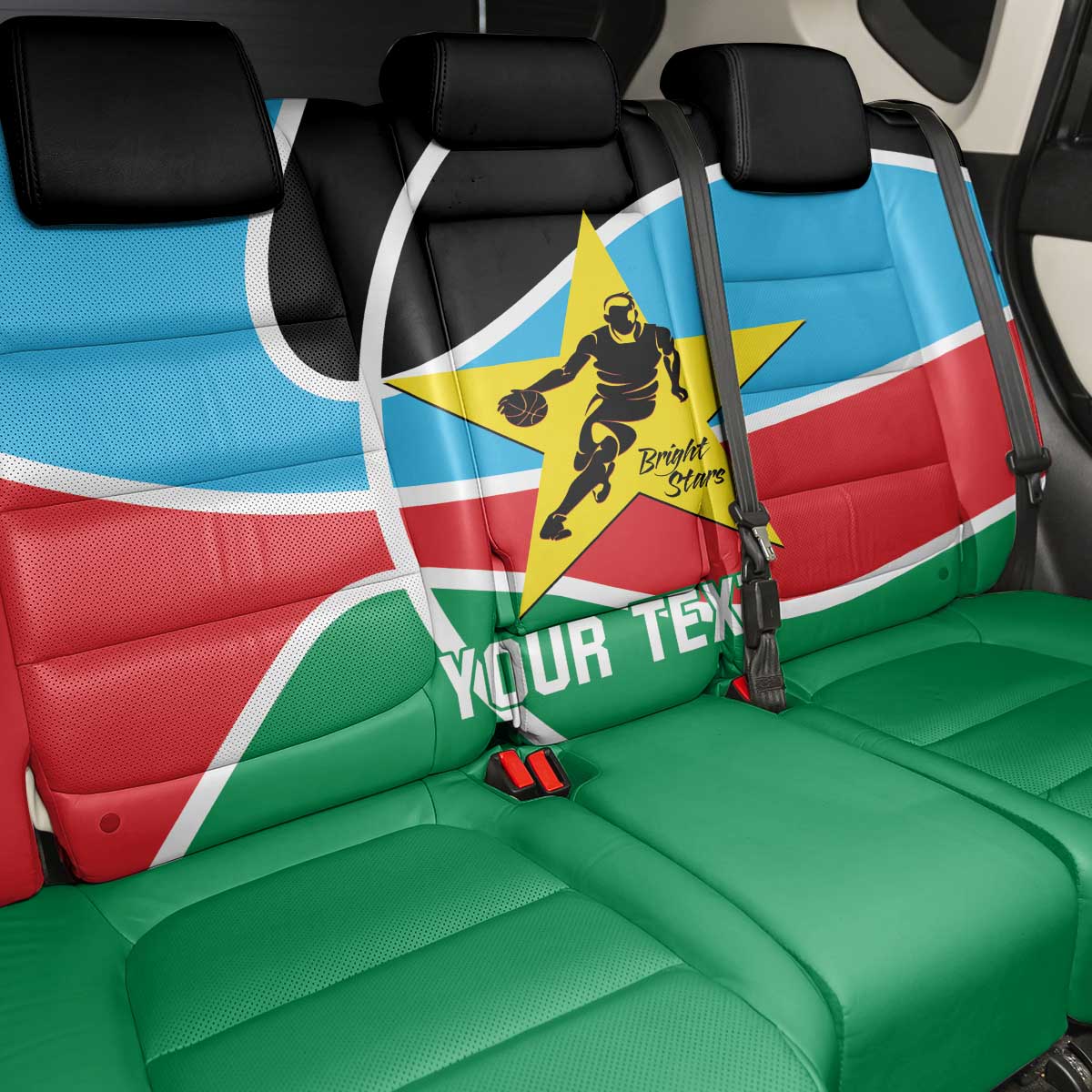 South Sudan Basketball Custom Back Car Seat Cover Come On Bright Stars - Wonder Print Shop