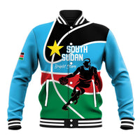 South Sudan Basketball Custom Baseball Jacket Come On Bright Stars - Wonder Print Shop