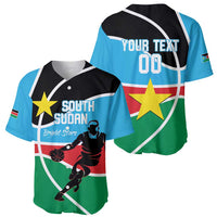 South Sudan Basketball Custom Baseball Jersey Come On Bright Stars - Wonder Print Shop