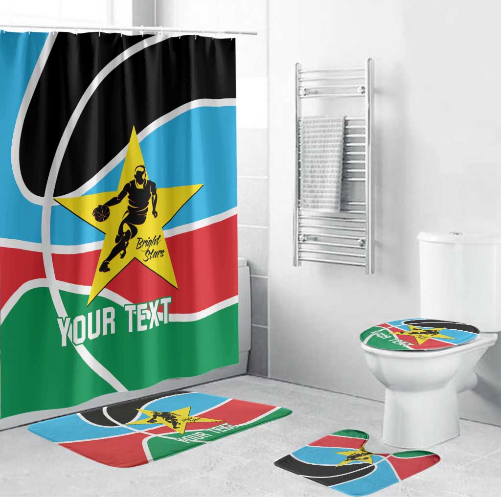 South Sudan Basketball Custom Bathroom Set Come On Bright Stars - Wonder Print Shop