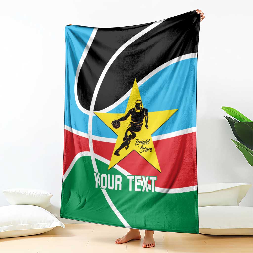 South Sudan Basketball Custom Blanket Come On Bright Stars - Wonder Print Shop