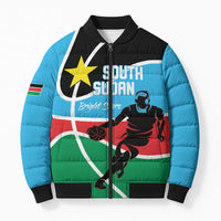 South Sudan Basketball Custom Bomber Puffer Jacket Come On Bright Stars - Wonder Print Shop