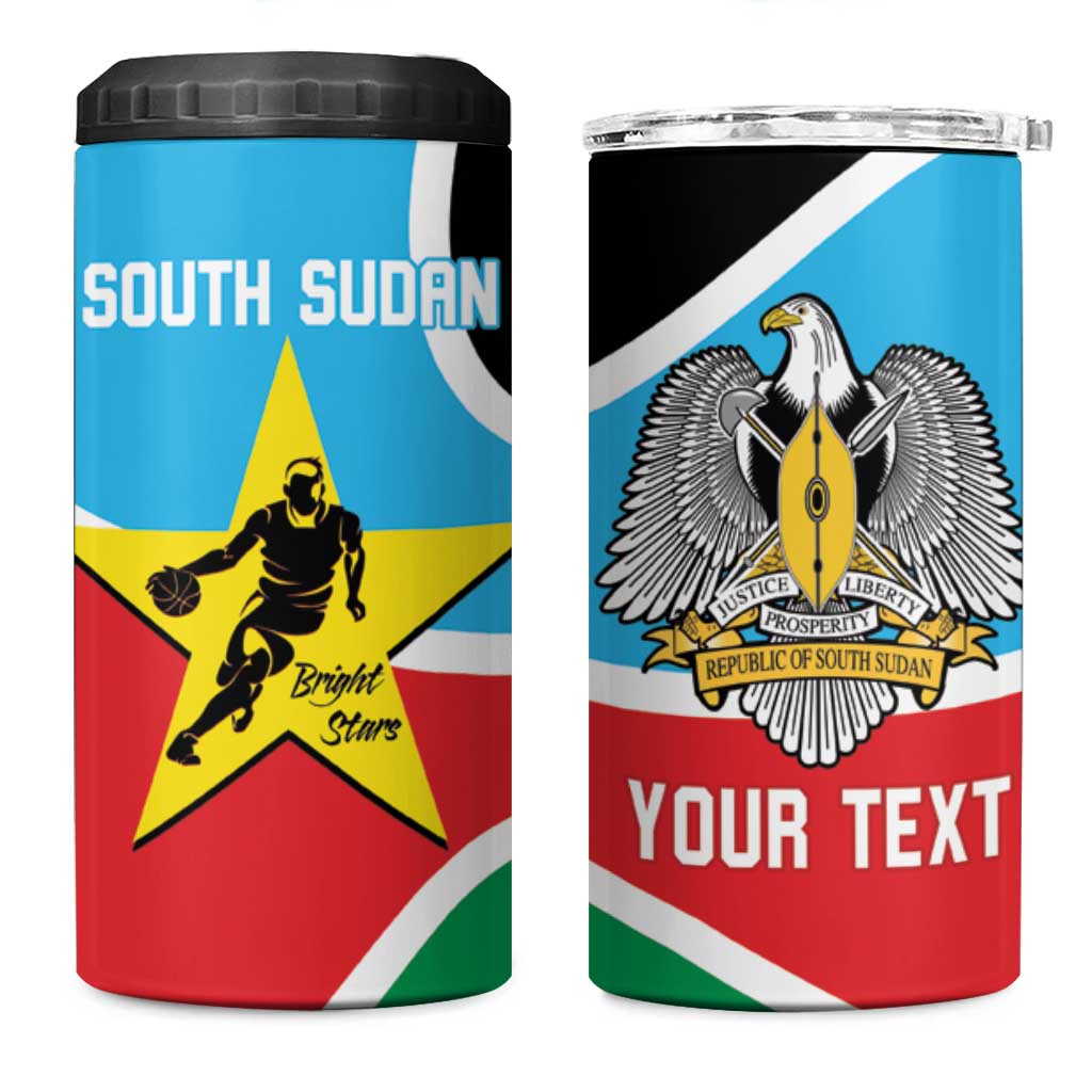 South Sudan Basketball Custom 4 in 1 Can Cooler Tumbler Come On Bright Stars - Wonder Print Shop