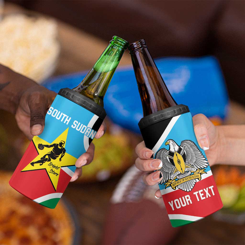 South Sudan Basketball Custom 4 in 1 Can Cooler Tumbler Come On Bright Stars - Wonder Print Shop