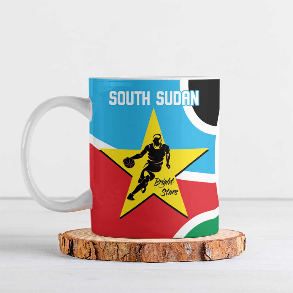 South Sudan Basketball Custom Ceramic Mug Come On Bright Stars - Wonder Print Shop