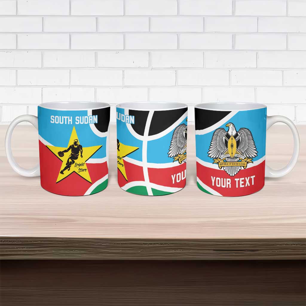 South Sudan Basketball Custom Ceramic Mug Come On Bright Stars - Wonder Print Shop