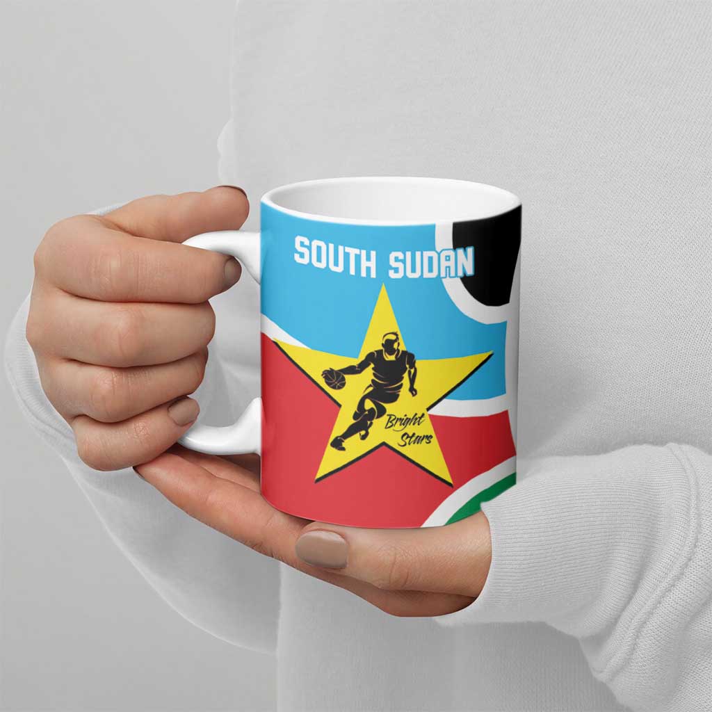South Sudan Basketball Custom Ceramic Mug Come On Bright Stars - Wonder Print Shop
