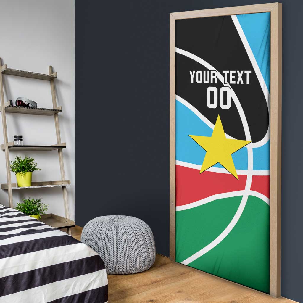 South Sudan Basketball Custom Door Cover Come On Bright Stars - Wonder Print Shop