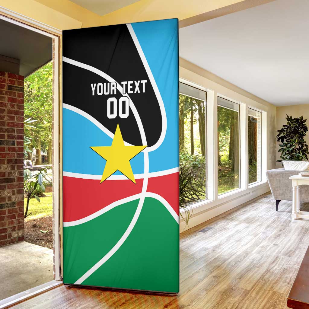 South Sudan Basketball Custom Door Cover Come On Bright Stars - Wonder Print Shop