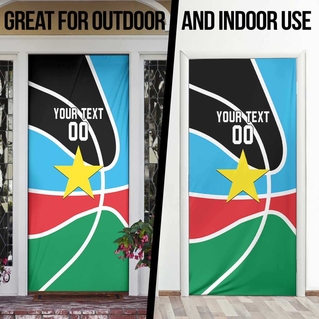 South Sudan Basketball Custom Door Cover Come On Bright Stars - Wonder Print Shop