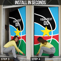 South Sudan Basketball Custom Door Cover Come On Bright Stars - Wonder Print Shop